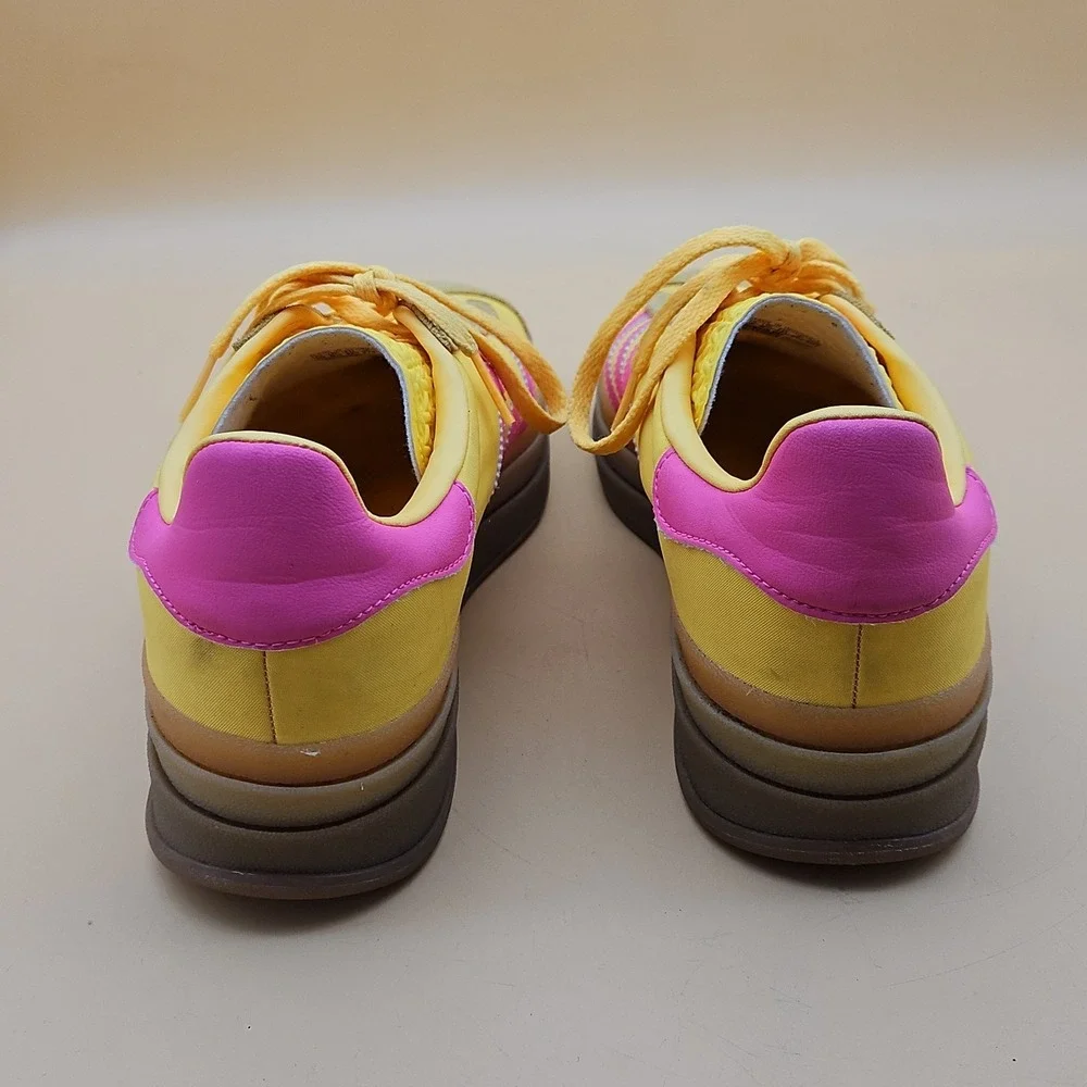 Adidas Gazelle Bold Shoes Womens Size 10 Yellow Pink Platform Sneakers IG4387 - Picture 5 of 10